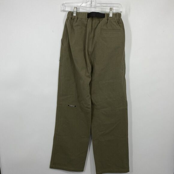 NO ONE ELSE by Chuu Unisex Belted Pants Small Green Cotton Wide leg Pull on NEW - Picture 6 of 15